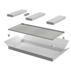 Дверь металлическая 800мм шкафа 28U сер.