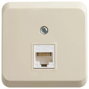 ЭТЮД Розетка компьютерная RJ45 наружная категория 5е кремовый