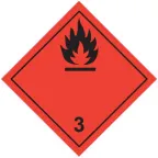 Знак для маркировки опасных грузов ''Кл.3'' 250х250 мм, пленка самоклеящаяся ГОСТ 19433-88