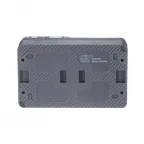 AtlasDesign Profi54 БЛОК: розетка с заземлением со шторками 16А 250B, выключатель двухклавишный IP54 10А, АНТРАЦИТ, Россия