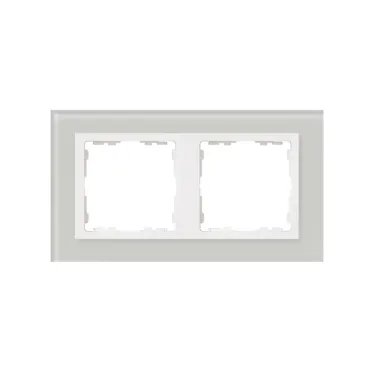 Рамка на 2 поста, S82N, натуральный - белый (стекло)