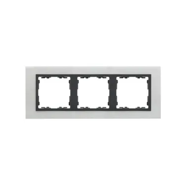 Рамка на 3 поста, S82N, сталь матовая - графит (металл)