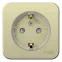 BLANCA О/У РОЗЕТКА с заземл. со шторк., (КОМПАКТ) ИЗОЛ.ПЛ 16А, 250В, БЕЖЕВЫЙ