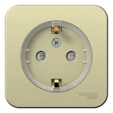 BLANCA О/У РОЗЕТКА с заземл. со шторк., (КОМПАКТ) ИЗОЛ.ПЛ 16А, 250В, БЕЖЕВЫЙ