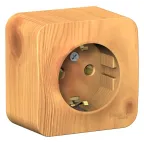 BLANCA розетка наружная с заземлением без шторок, 16А, 250В, ясень