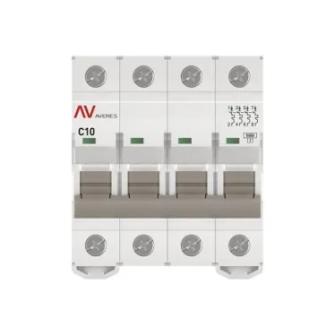 Выключатель автоматический AV-10 4P 10A (C) 10kA AVERES