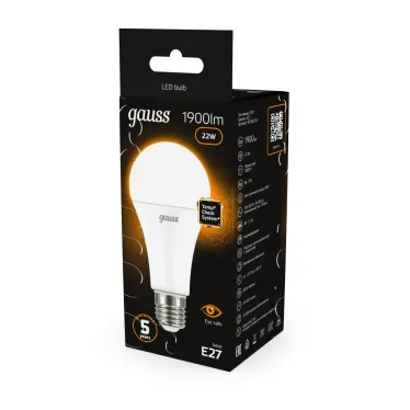 Лампа светодиодная Black LED A70 22W E27 1560lm 3000K | 102502122 | Gauss