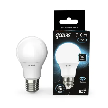 Лампа светодиодная LED 7Вт E27 220В 4100К A60 | 102502207 | Gauss