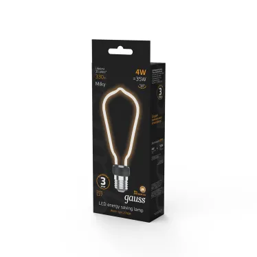 Лампа светодиодная LED Filament Bulbless ST64 Milky E27 4W 330lm 2700K 64*165mm 1/10/100 | 1005802104 | Gauss