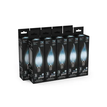 Лампа светодиодная LED 7Вт E14 220В 4100К свеча на ветру | 104801207 | Gauss