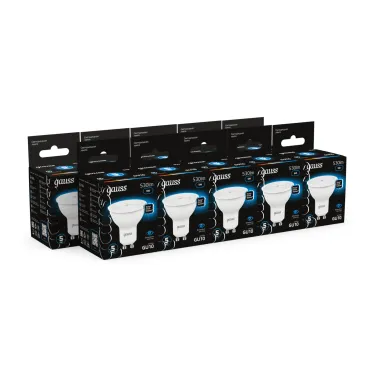 Лампа светодиодная MR16 5W 530lm 6500K GU10 LED 1/10/100 | 101506305 | Gauss