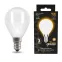 Лампа светодиодная Filament Шар 9W 590lm 3000К Е14 milky LED 1/10/50 | 105201109 | Gauss
