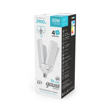 Лампа светодиодная Basic 30W 2900lm 4000K E27 Клевер-4 | 11732232 | Gauss