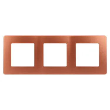 Рамка для розеток и выключателей Серия 12 12-5103-14 на 3 поста, Сатин, медь