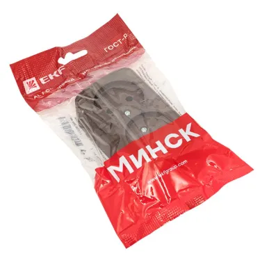 Розетка 2-местная ОП Минск 10А без заземления темное дерево