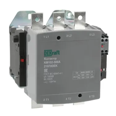 Контактор 500А 220В АС АС3 АС4 1НО+1НЗ КМ-102