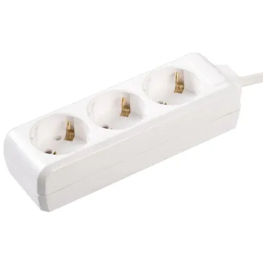 Удлинитель бытовой 3 розетки шнур 3м с заземлением 16А