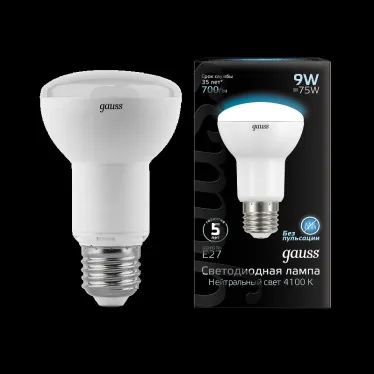 Лампа светодиодная LED 9 Вт 700 лм 4100К грибок R63 нейтральный E27 AC 220В Black Gauss