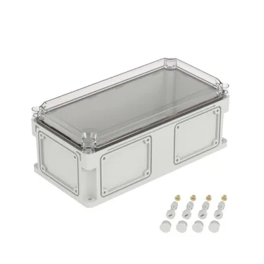 Корпус IP66/IP67, 400х200х160 мм, без МП, с фланцами, прозрачная крышка H- 35 мм