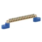 Шина N ноль на двух угловых изол ШНИ-6х9-16-У2-синий