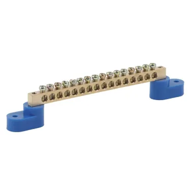 Шина N ноль на двух угловых изол ШНИ-6х9-16-У2-синий