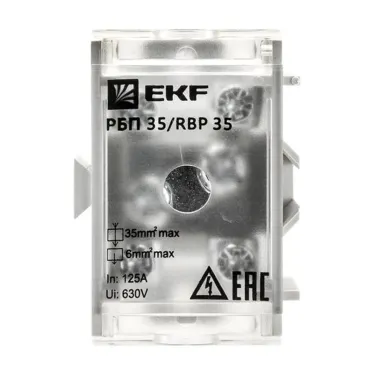 Блок распределительный проходной РБП 35 1х35-4х6кв.мм 125/50 А PROxima