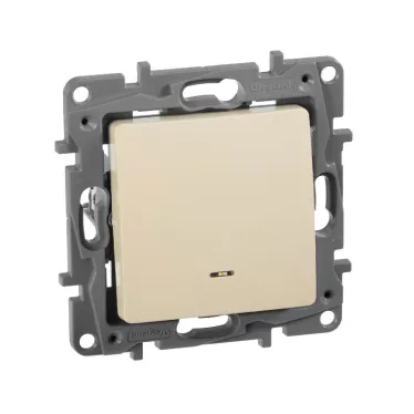 ETIKA Переключатель одноклавишный с подсветкой слоновая кость автоматические зажимы 10AX