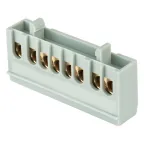 Шина фаза L (6х9мм) 8 отверстий латунь серый изолированный корпус на DIN-рейку PROxima