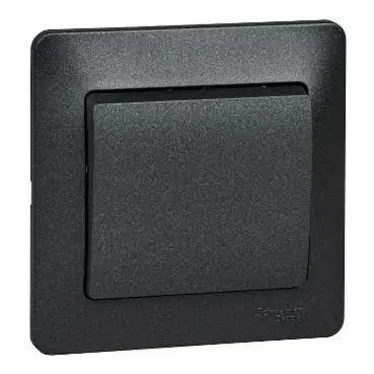 Выключатель одноклавишный, схема 1 антрацит в сборе