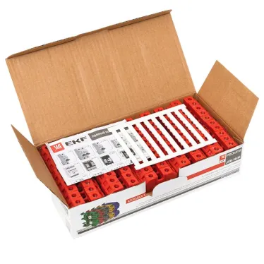 Клемма винтовая JXB-10/35мм.кв красная