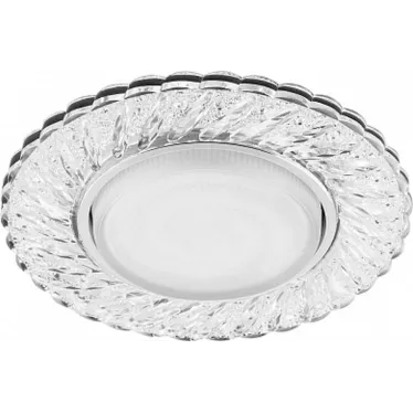 Светильник ДВО-15w GX53 без лампы со светодиодной подсветкой 4000К хром с прозрачным стеклом