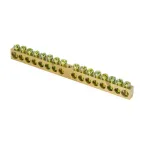 Шина PEN ноль-земля 8х12мм 16 отверстий латунь крепеж по центру PROxima