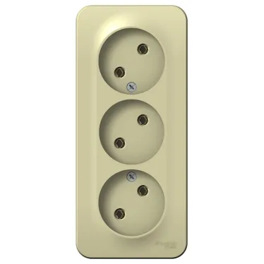 BLANCA О/У РОЗЕТКА 3-ая без заземления без шт. ИЗОЛ.ПЛ., 16А, 250В, БЕЖЕВЫЙ