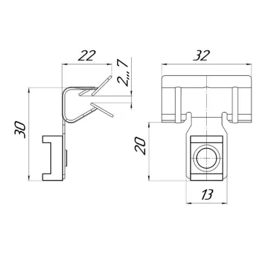 Зажим балочный 3-8мм под нейлоновую стяжку PROxima