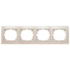 Рамка на 4 поста гор., СУ, Plano, сл.кость, 1-504-02