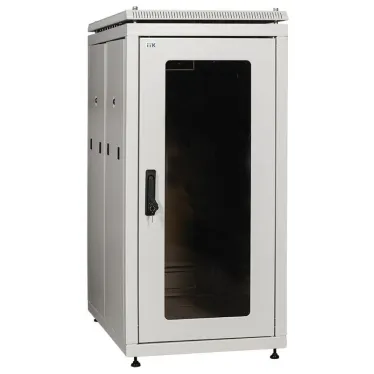 Шкаф сетевой 19дюйм LINEA N 18U 600х1000 мм стекл передняя дверь серый