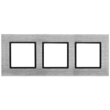 Рамка на 3 поста, металл, Эра Elegance, сталь+антр, 14-5203-41