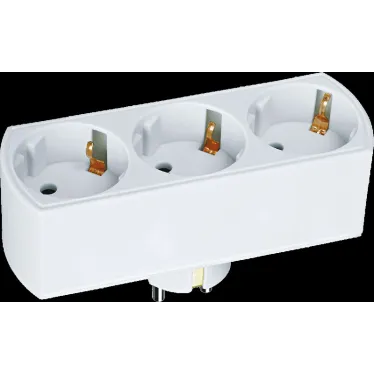 Тройник на 3 гнезда в ряд с заземлением 94 672 NAD-L-3E-WH