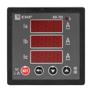 Амперметр AD-723 цифровой на панель (72х72) трехфазный PROxima