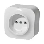 Quteo Розетка без заземления без шторок наружная белая