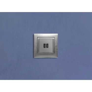 VALENA Розетка двойная USB алюминий