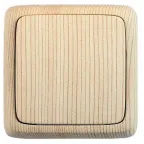 Переключатель одноклавишный наружный с изоляционной пластиной сосна 10А