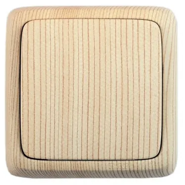 Переключатель одноклавишный наружный с изоляционной пластиной сосна 10А