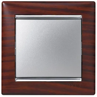 Выключатель одноклавишный, в рамку, алюминий