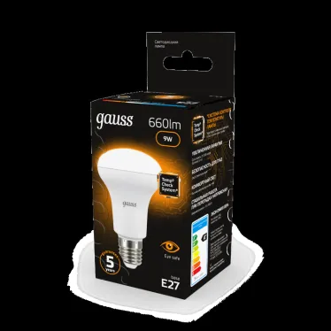 Лампа светодиодная LED 9 Вт 660 лм 3000К грибок R63 теплый E27 AC 220В Black Gauss