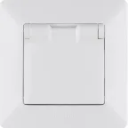 Valena LIFE IP44 Розетка силовая 2К+З со шторками с крышкой белая