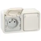 Plexo Розетка 2К+З SCHUKO белая 2п горизонтальная
