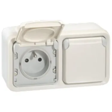 Plexo Розетка 2К+З SCHUKO белая 2п горизонтальная