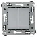 Avanti Выключатель двухклавишный в стену Закаленная сталь