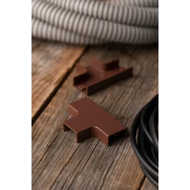 Угол T-образный (20х10) (4 шт) Plast под темное дерево